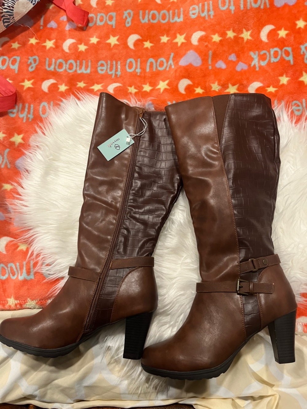 Mysoft Brown Tall Heeled Boots Women’s SZ 9 Wide Calf! 
Brand new with tags